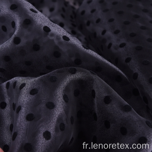 100% polyester Polka Dot Black Flocking Tulle Tulle